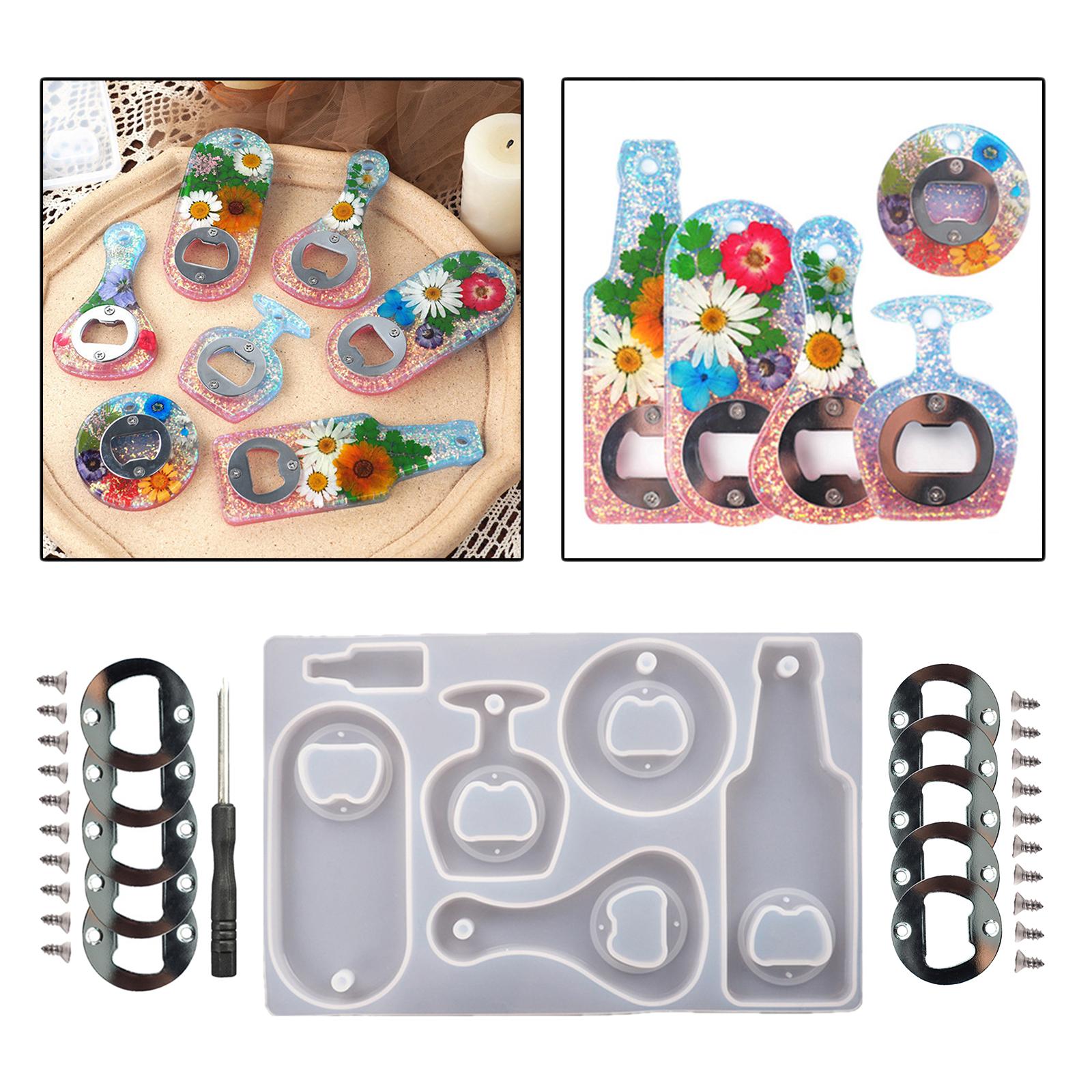 Corkscrew DIY Crystal Resin Epoxy Silicone Mold Beer Spanner Opener Set A