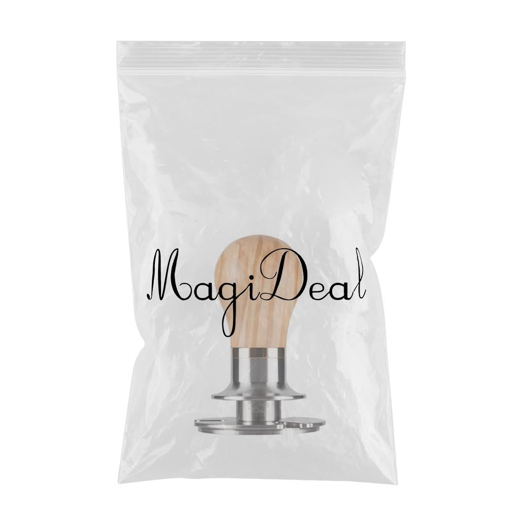 Coffee Espresso Tamper Flat 304 Stainless Steel Base Olive Wood