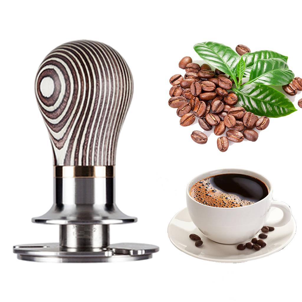 Coffee Espresso Tamper Flat 304 Stainless Steel Base Engineered Wood