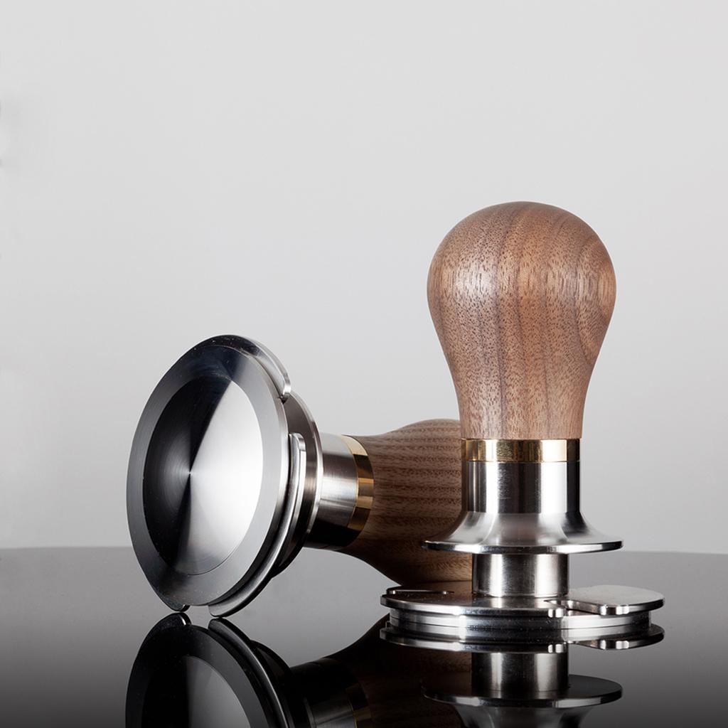 Coffee Espresso Tamper Flat 304 Stainless Steel Base Engineered Wood