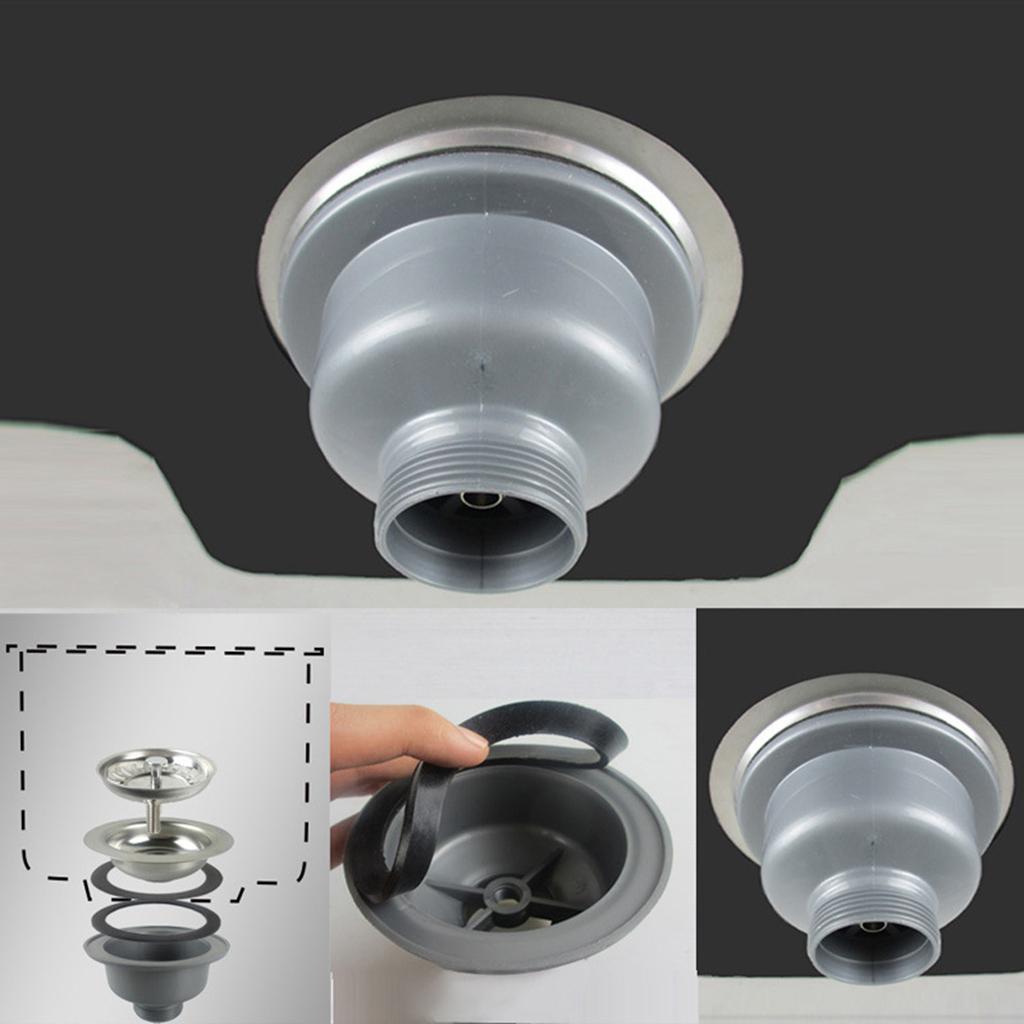 Stainless Steel Kitchen Sink Drain Strainer Anti-Clogging Waste Dia 114mm
