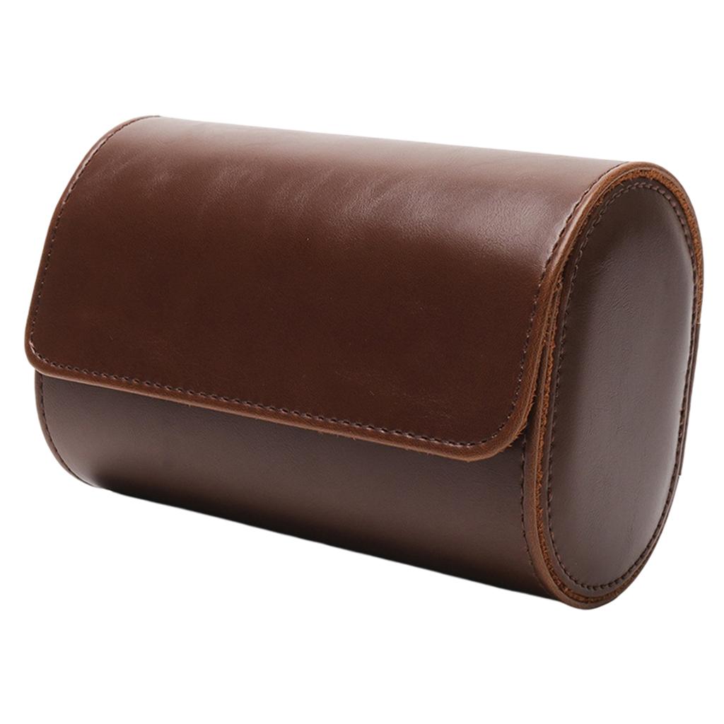 Watch Travel Case PU Leather Soft Bracket Gifts fr Holding Wristwatch Brown