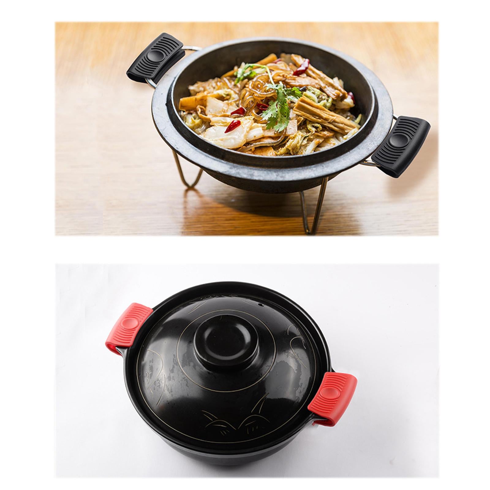 5pcs/set Non Slip Silicone Hot Handle Holder Parts for Skillets Griddles red
