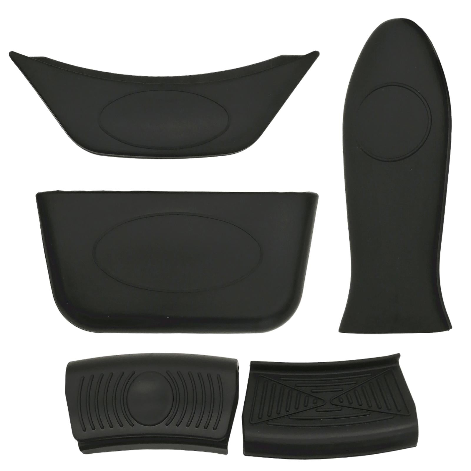 5pcs/set Non Slip Silicone Hot Handle Holder Parts for Skillets Griddles black