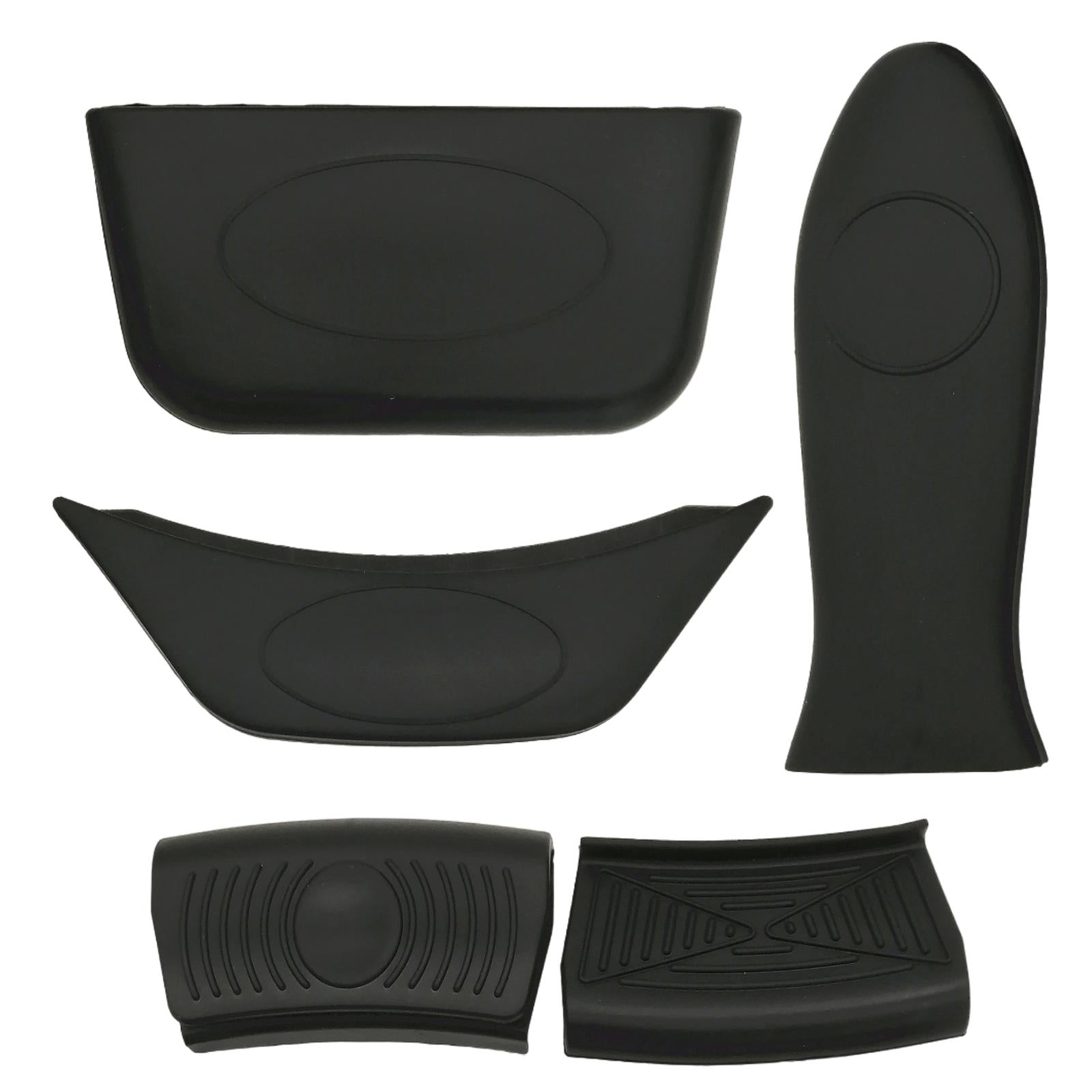 5pcs/set Non Slip Silicone Hot Handle Holder Parts for Skillets Griddles black