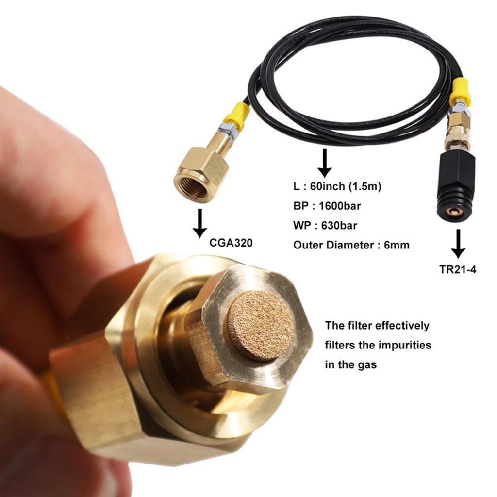 Soda Stream CO2 Cartridges 60 In Hose Direct Adapter Soda Connector CGA320 A
