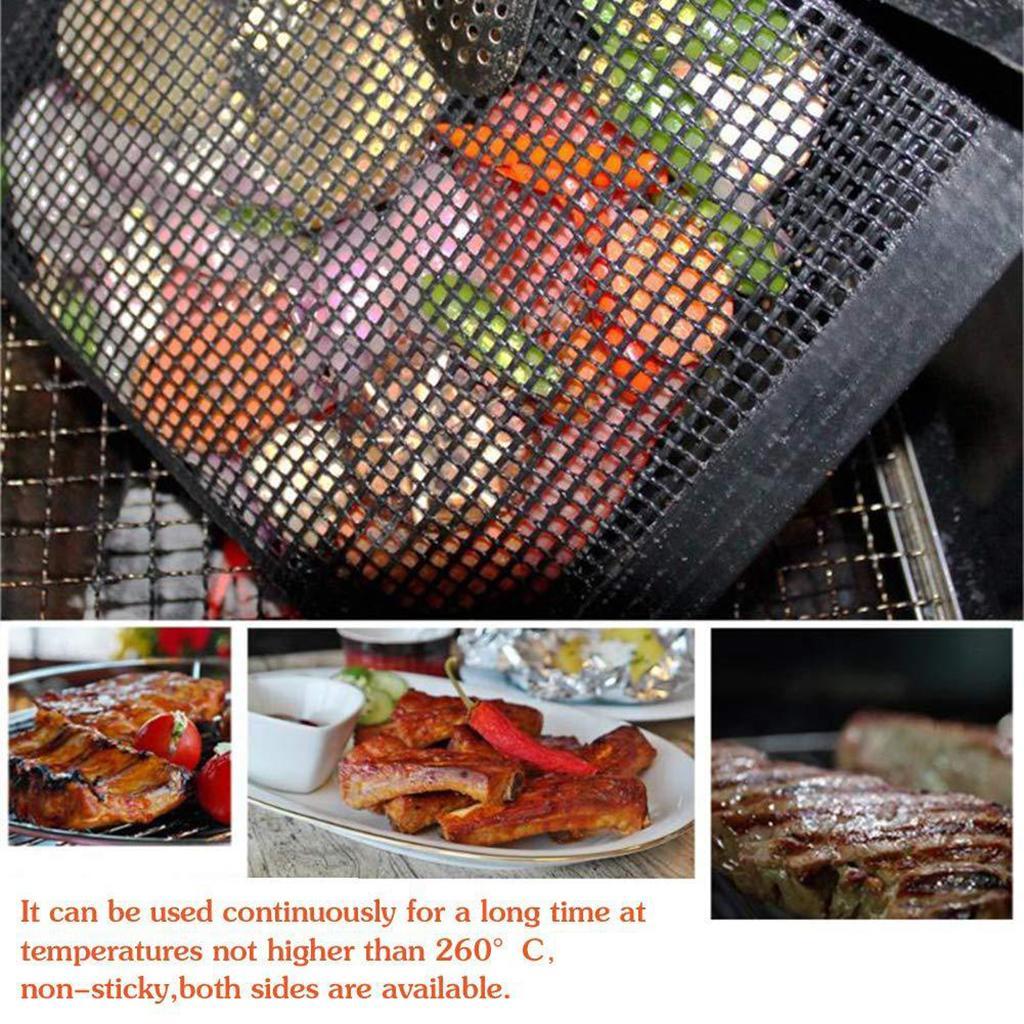 Non-Stick BBQ Mesh Grill Bags Grilling Pouches Barbecue Bag Camping BBQ 2pcs small