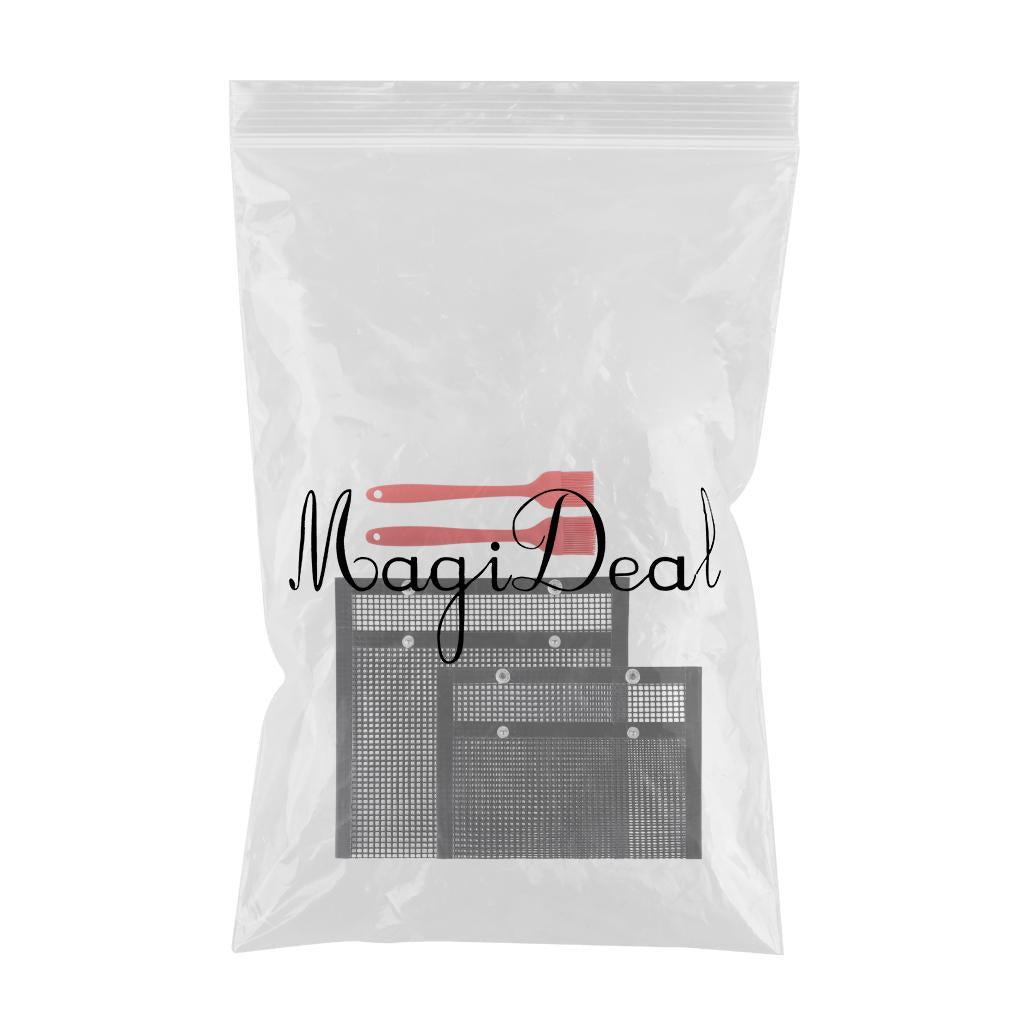 Non-Stick BBQ Mesh Grill Bags Grilling Pouches Barbecue Bag Camping BBQ 1pc large 1pc small