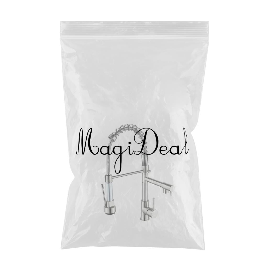 Sink Mixer Tap Single Hole Kitchen Faucet Pull Out Sprayer Silver