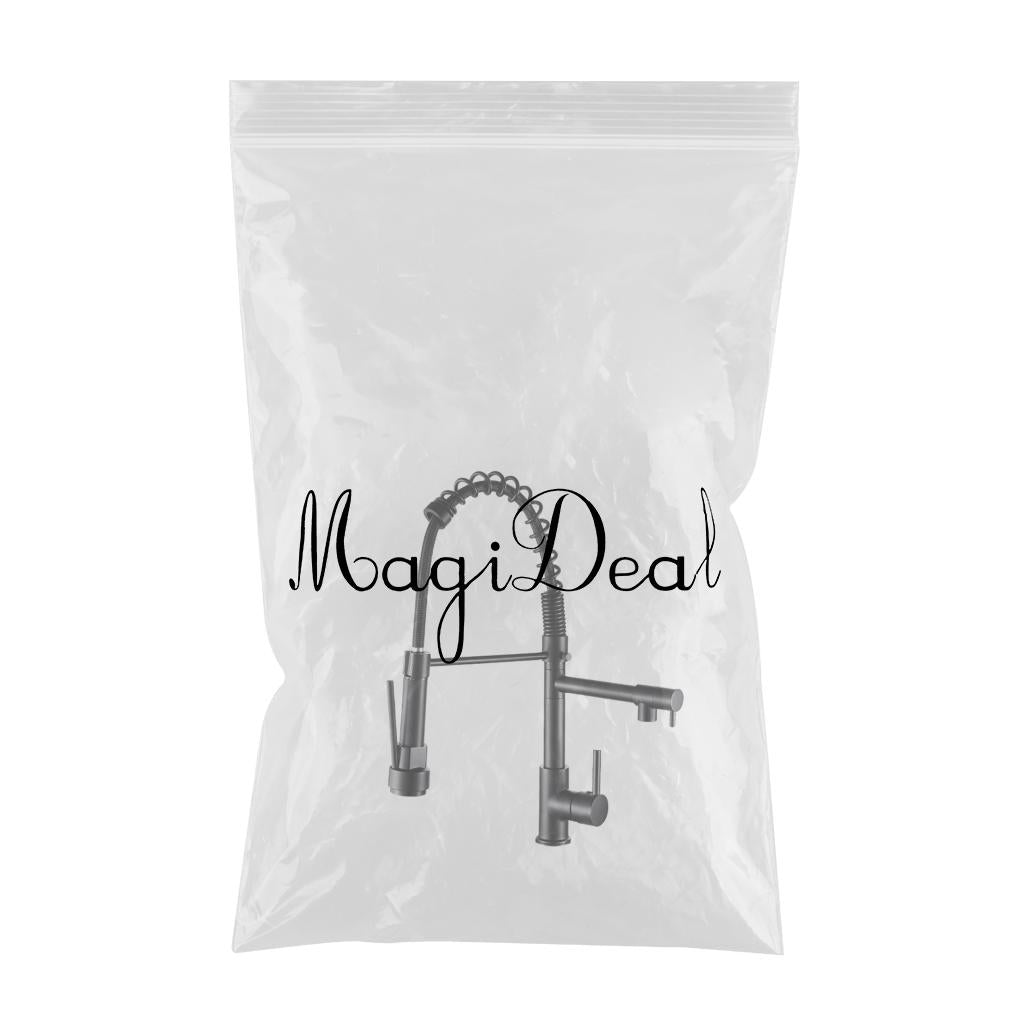 Sink Mixer Tap Single Hole Kitchen Faucet Pull Out Sprayer Black