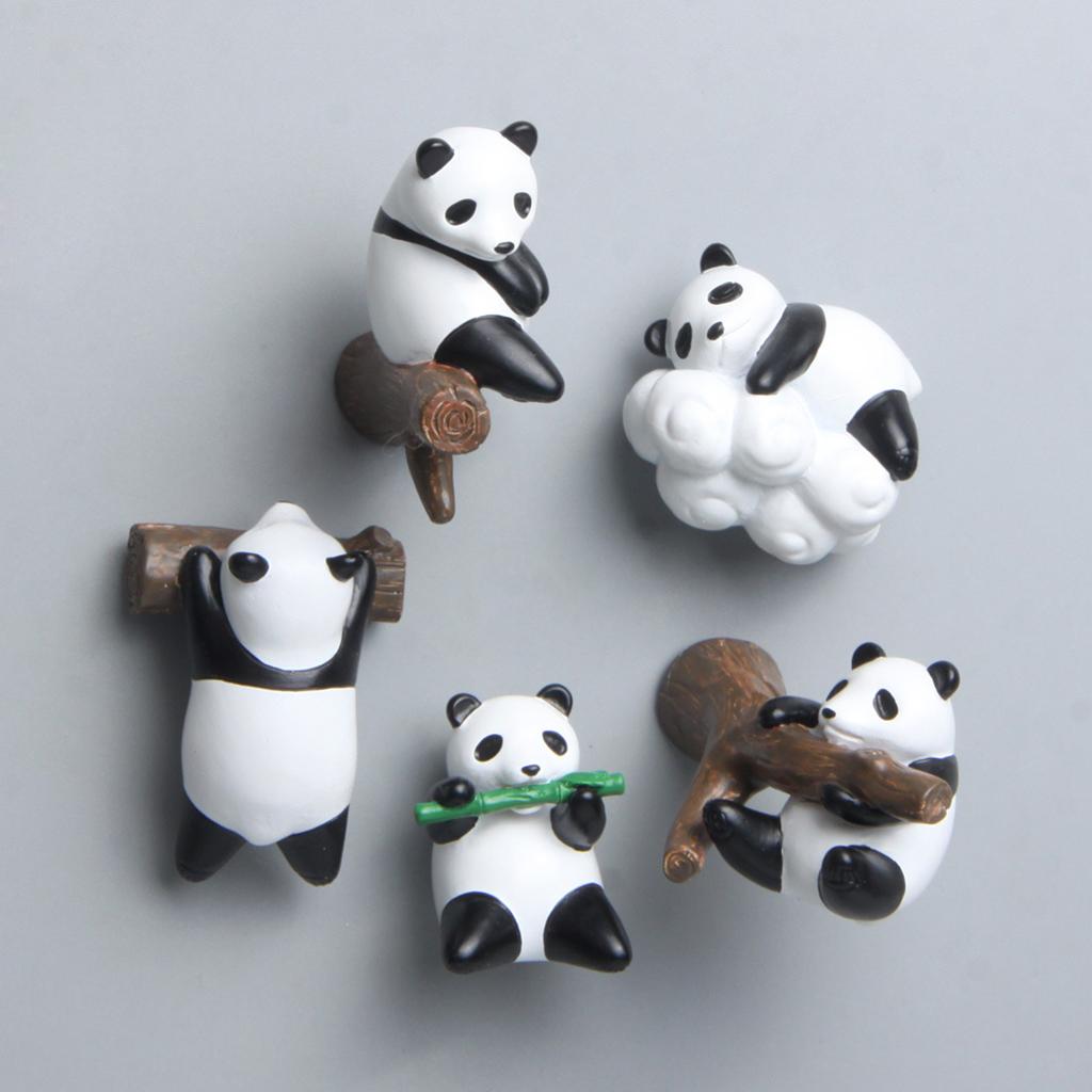 3D Panda Refrigerator Magnets Fridge Sticker Home Whiteboard Cabinets Decor lie log