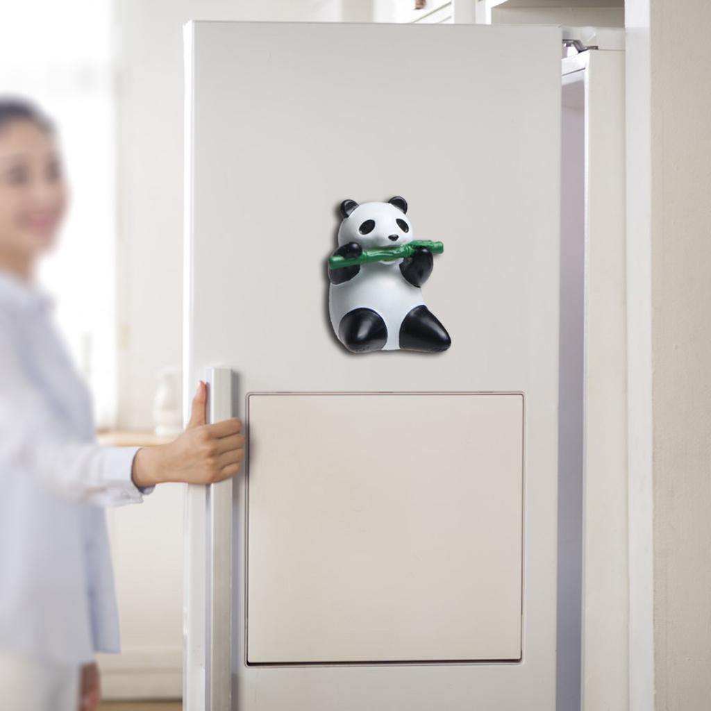 3D Panda Refrigerator Magnets Fridge Sticker Home Whiteboard Cabinets Decor sitting eat bamboo