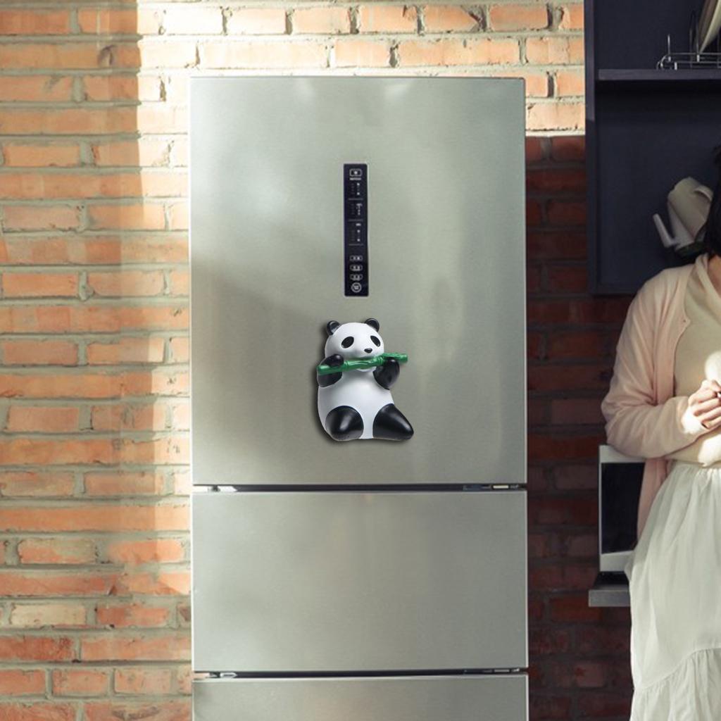 3D Panda Refrigerator Magnets Fridge Sticker Home Whiteboard Cabinets Decor sitting eat bamboo