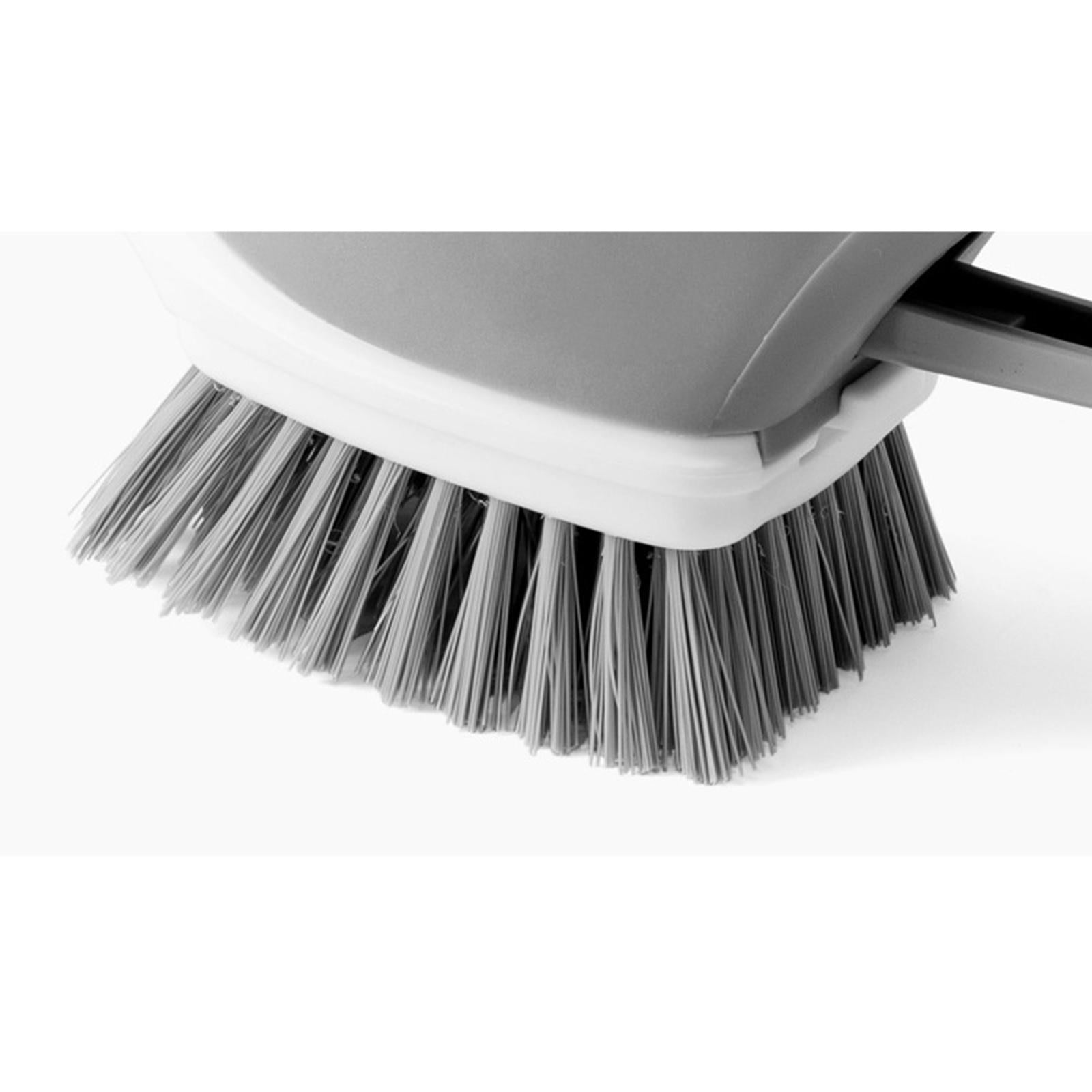Refillable Soap Dispensing Dish Brush for Pot Pan Skillet Cleaning Gray