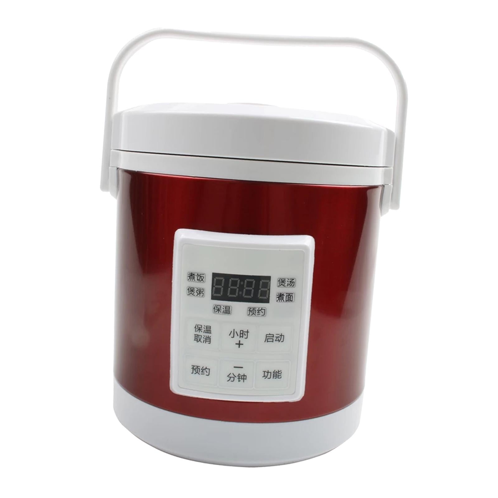 Electric Rice Cooker 1.6L Portable 100W-180W Car 12V/24V Truck Rose Red