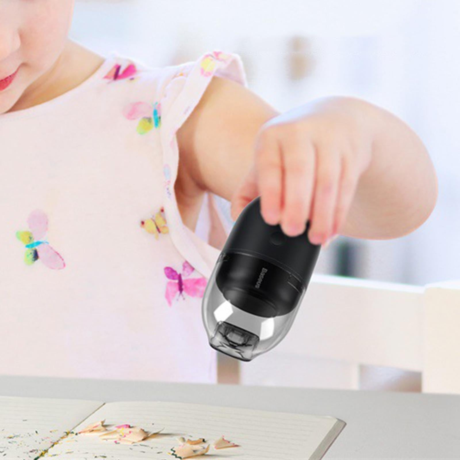 Portable Small Crumb Vacuum Cleaner Tabletop Keyboard Dust Cleaning Tool Black