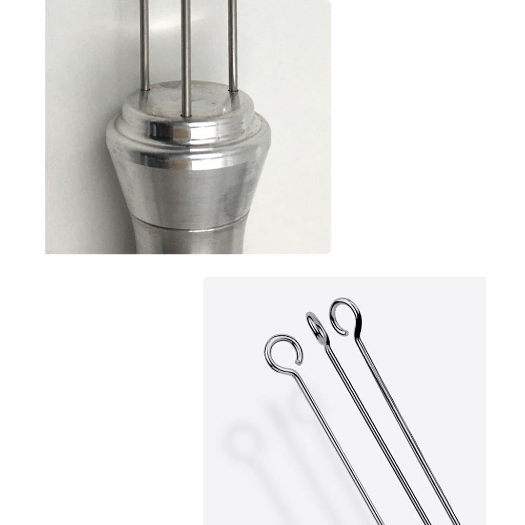 Stainless Steel Coffee Tamper Leveler Needle Type Powder Distributor Tool Silver