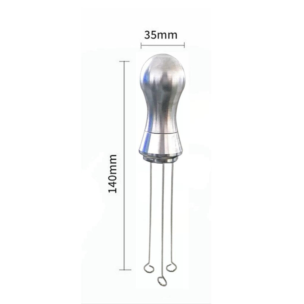 Stainless Steel Coffee Tamper Leveler Needle Type Powder Distributor Tool Silver