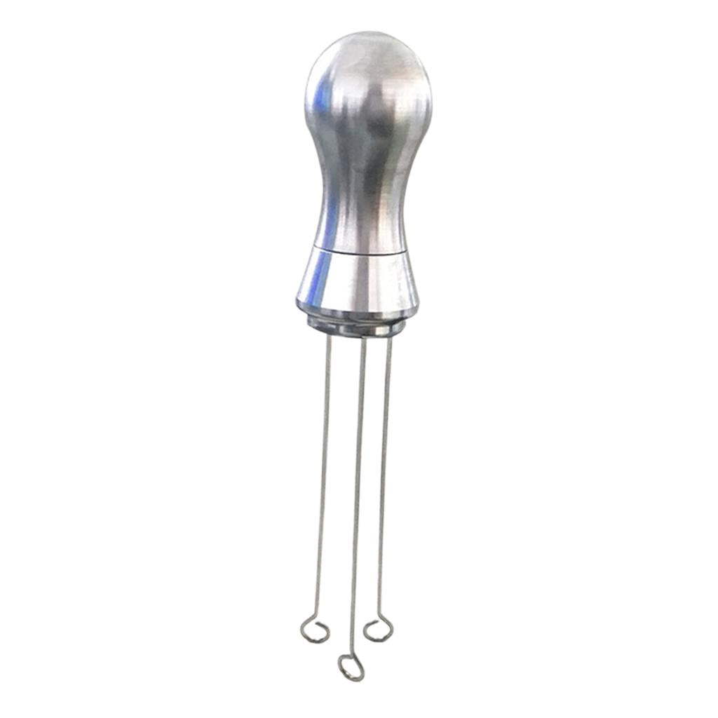 Stainless Steel Coffee Tamper Leveler Needle Type Powder Distributor Tool Silver