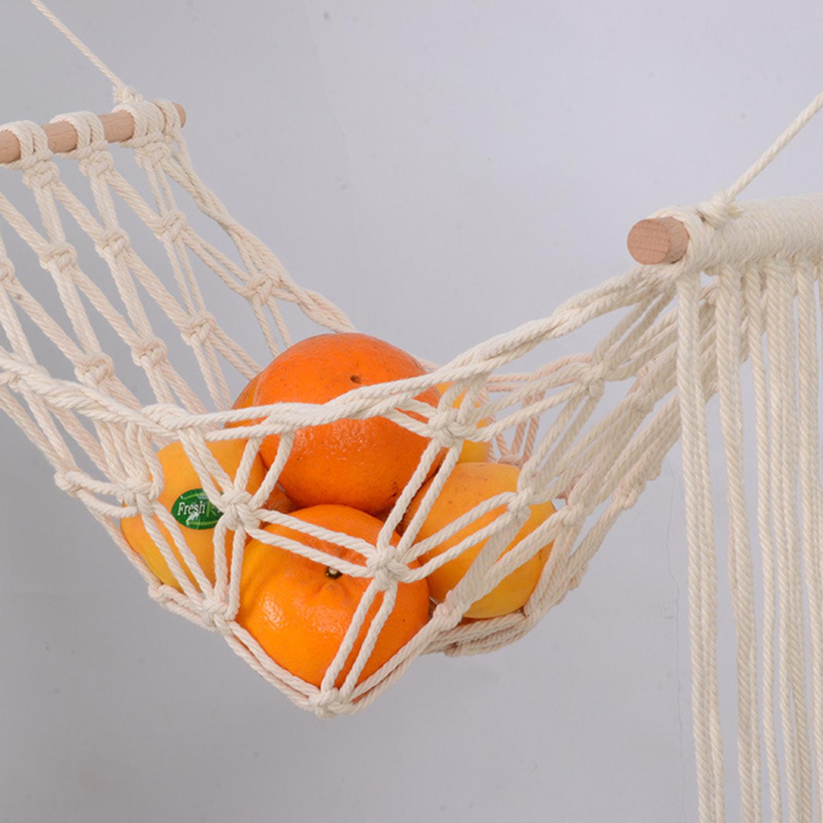 Macrame Fruit Vegetable Hammock Hanger Produce Storage Cabinet Hammock 35x50cm