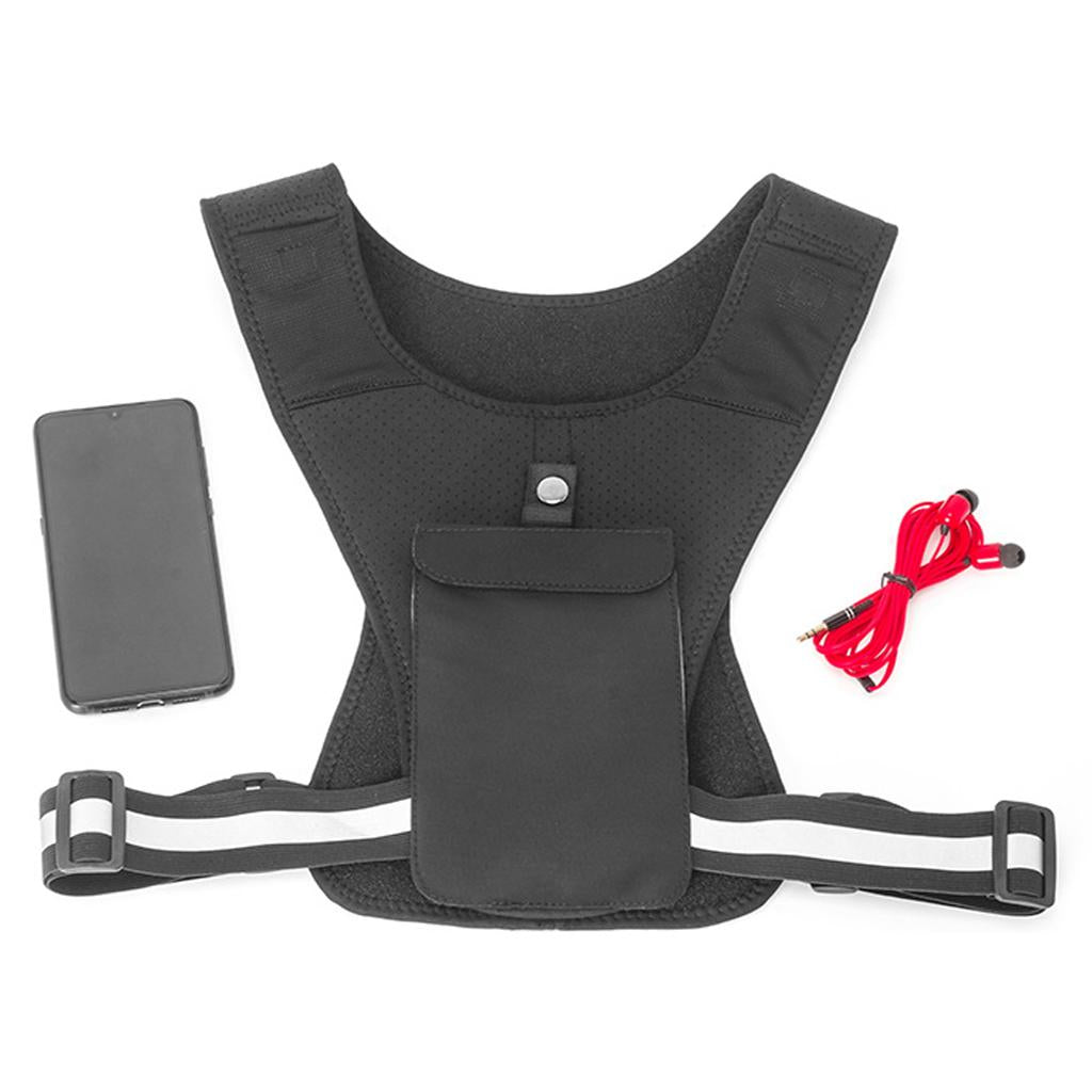 Breathable Running Vest w/ Bag for Night Running Walking Cycling Sports