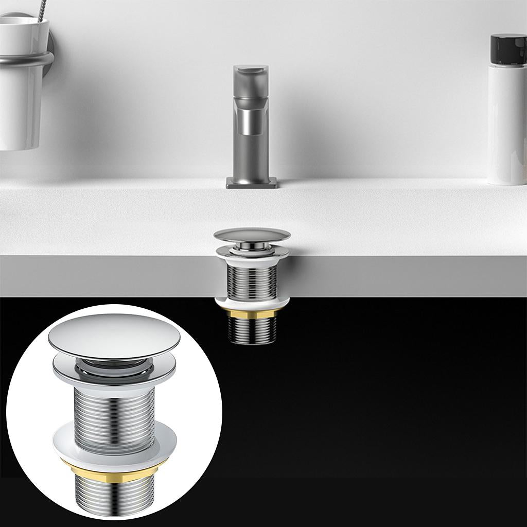 Bathroom Drain Sink Brass Stopper Plumbing Pipe Kit L withot Overflow