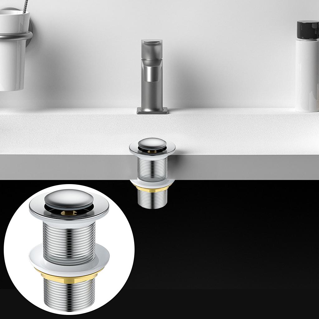 Bathroom Drain Sink Brass Stopper Plumbing Pipe Kit S withot Overflow
