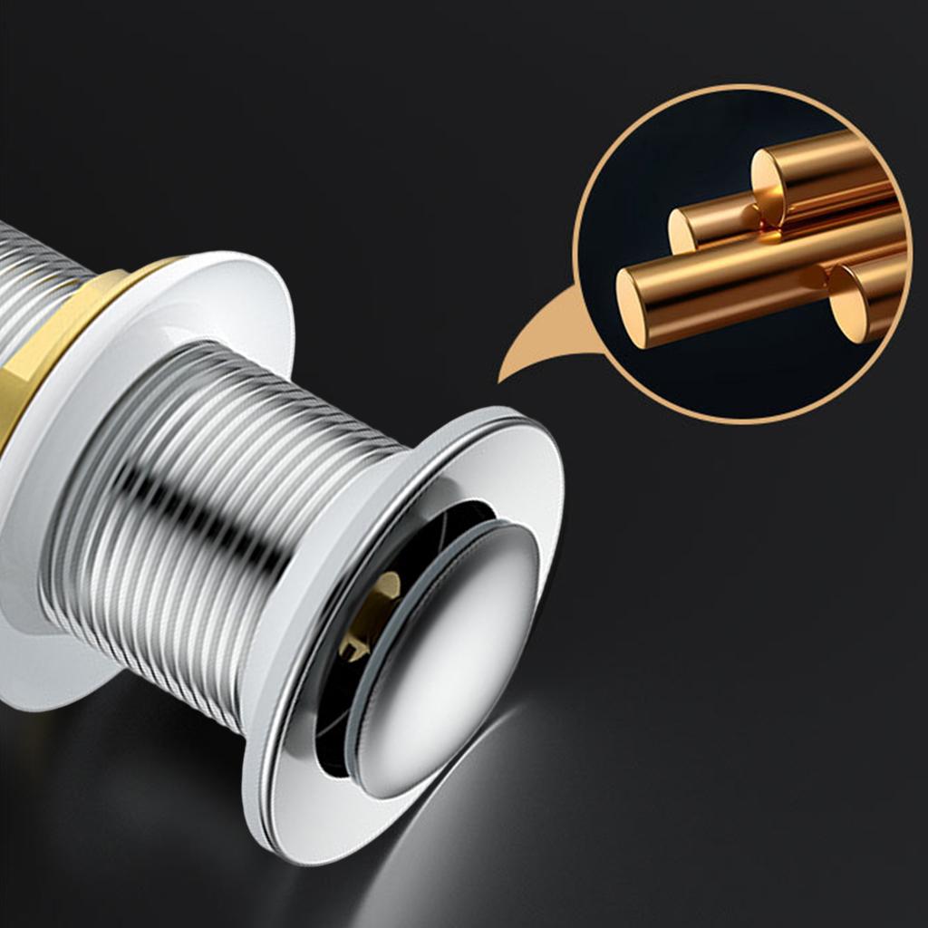 Bathroom Drain Sink Brass Stopper Plumbing Pipe Kit S withot Overflow