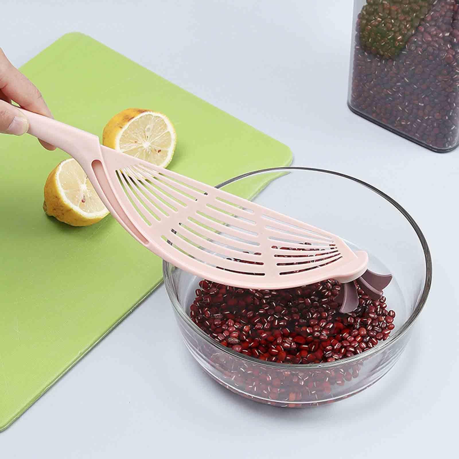 Practical Rice Washer Convenient Washer Drainer Colander Tool Hands-Free pink