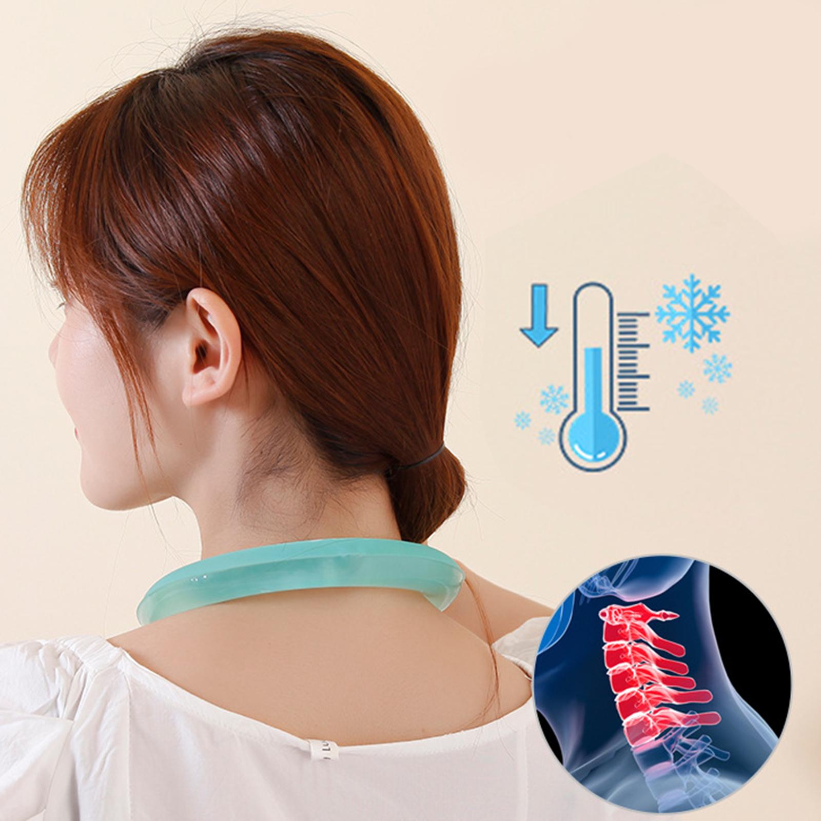 Neck Cooling Tube Cold Gel Ice Pack Chill Freeze Neck Cooler Camping Blue