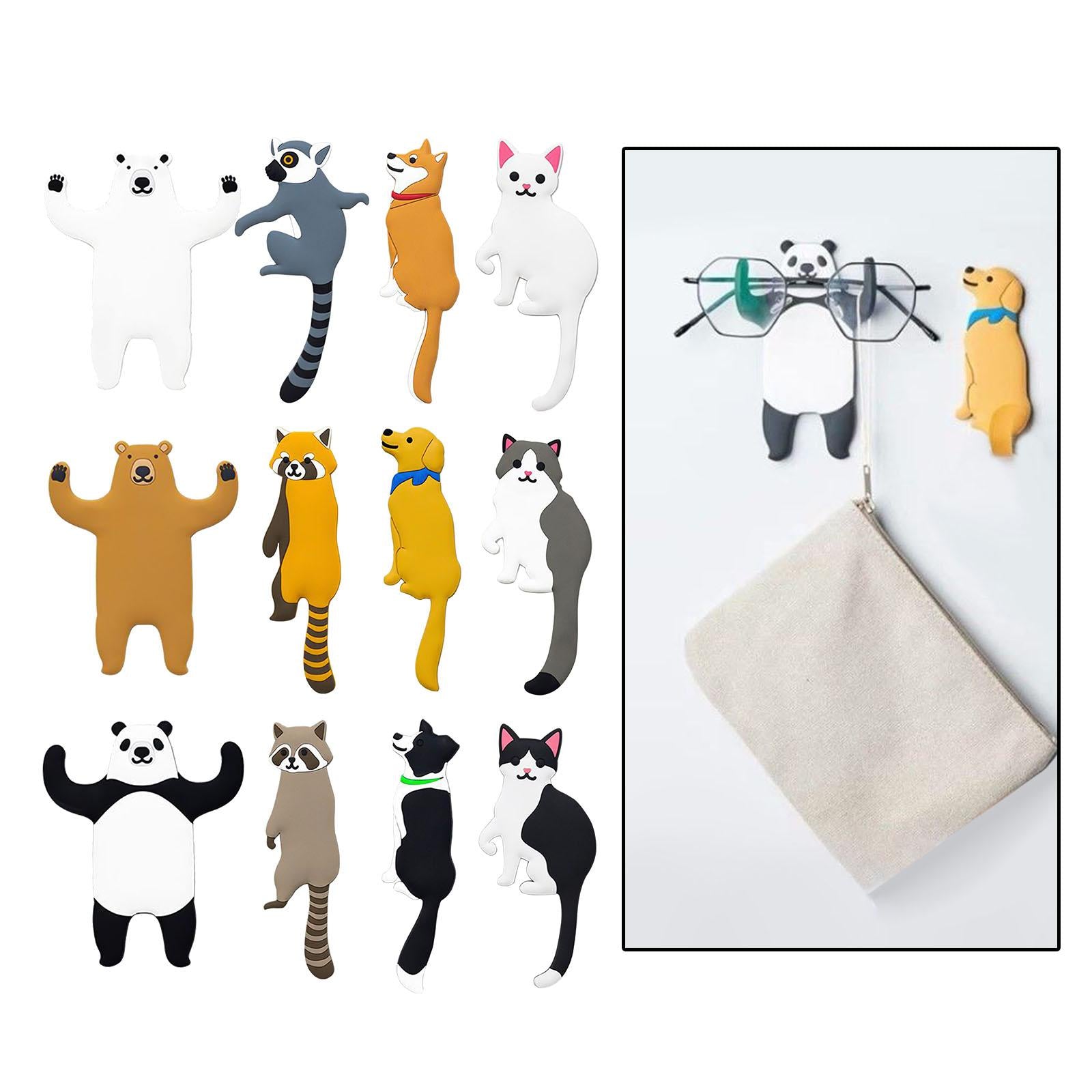 Adhesive Wall Hook Decorative Wall Hook for Kitchen Bathroom Tail Raccoon