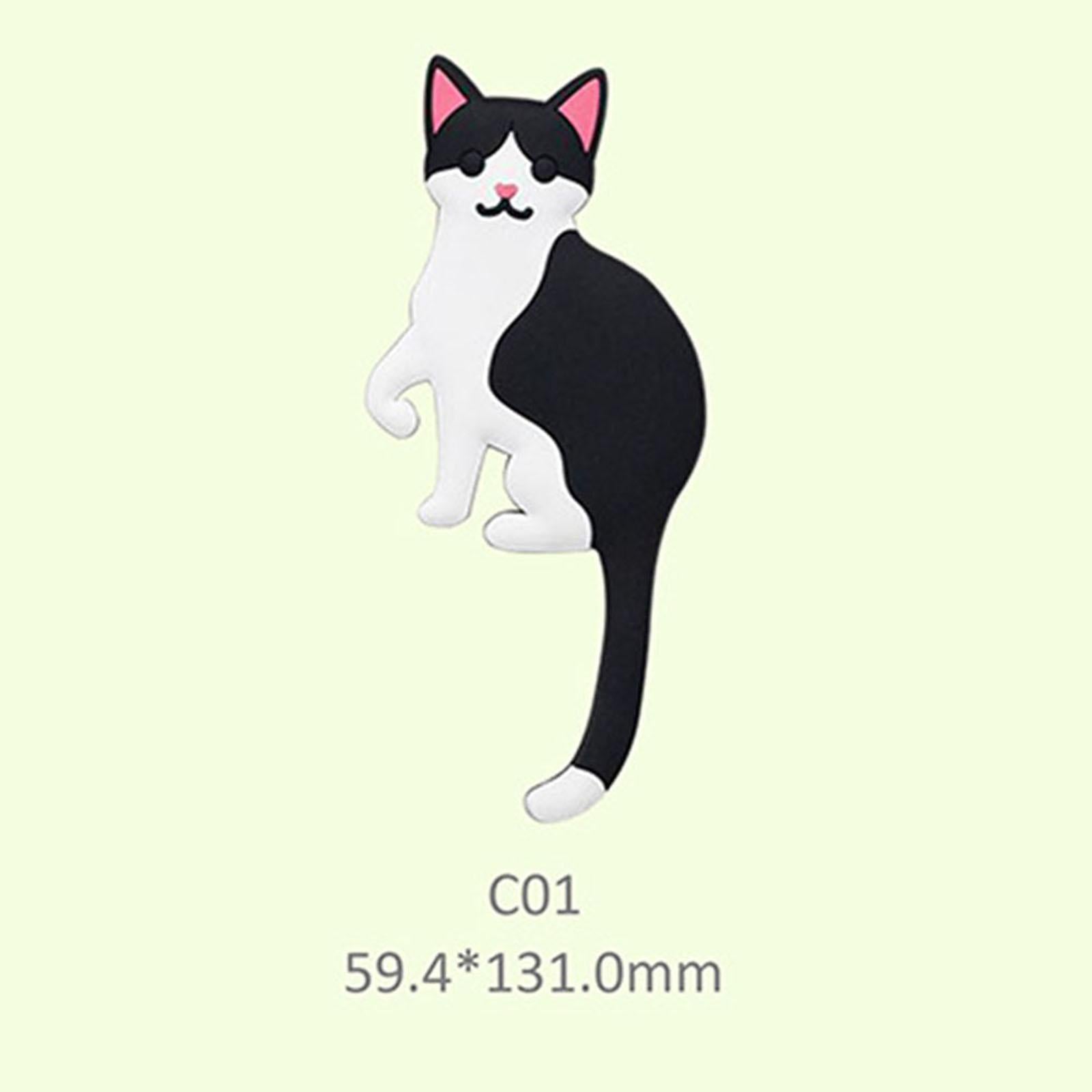 Adhesive Wall Hook Decorative Wall Hook for Kitchen Bathroom Black White Cat