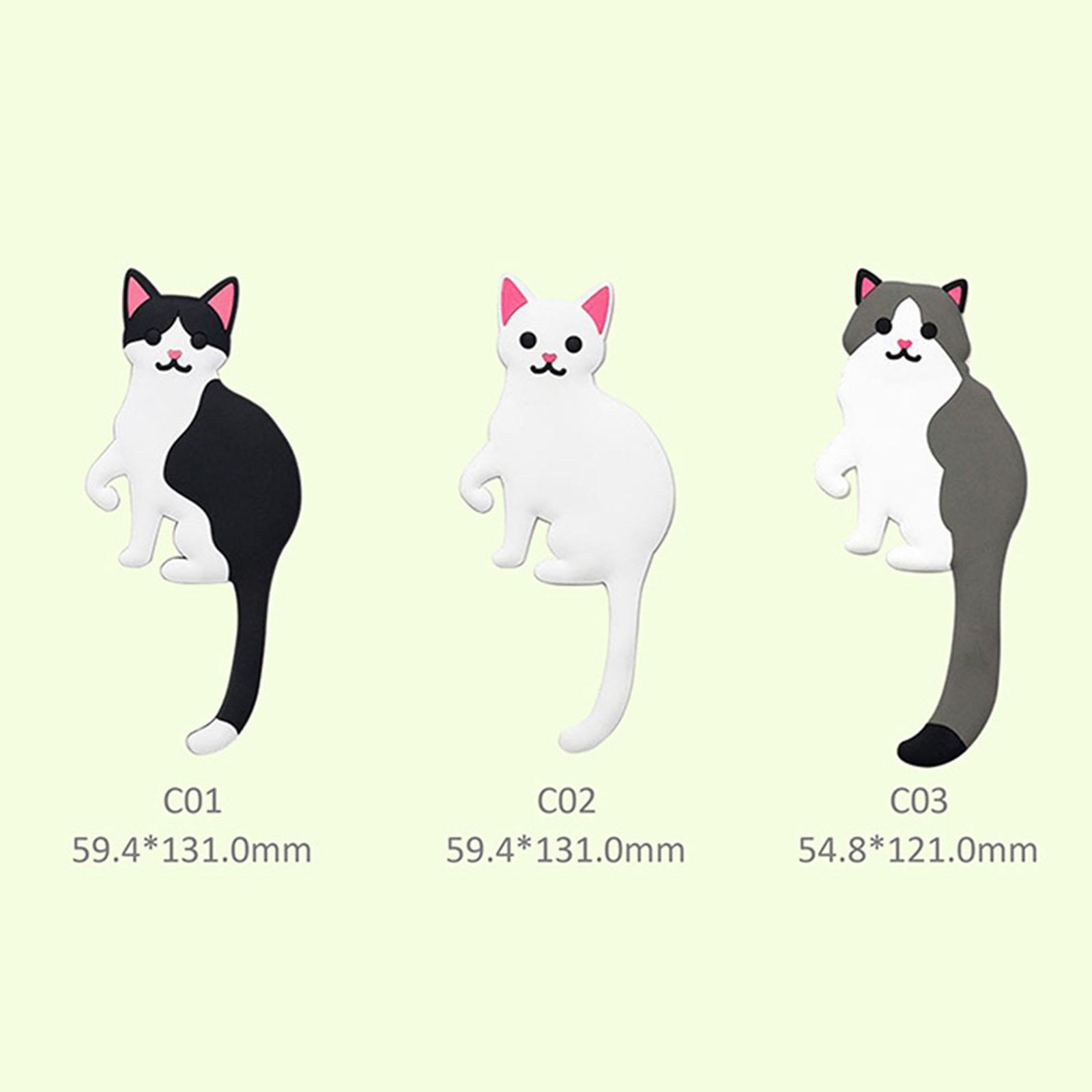 Adhesive Wall Hook Decorative Wall Hook for Kitchen Bathroom Black White Cat