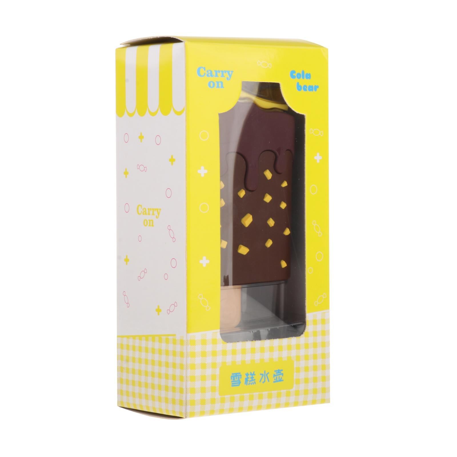 Cute Water Bottle with Straw Square Leakproof Summer for Kids for Outdoor Chocolate