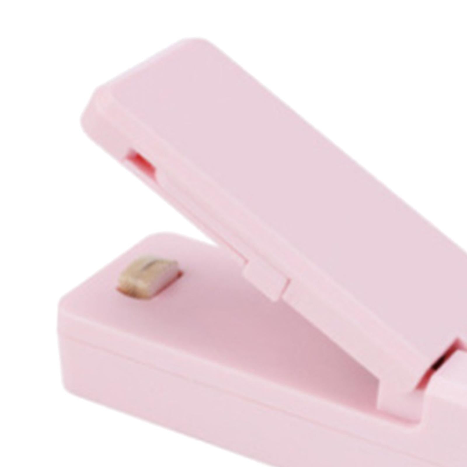 Mini Bag Sealer USB Rechargeable Portable Heat Sealer for Plastic Bags Pink