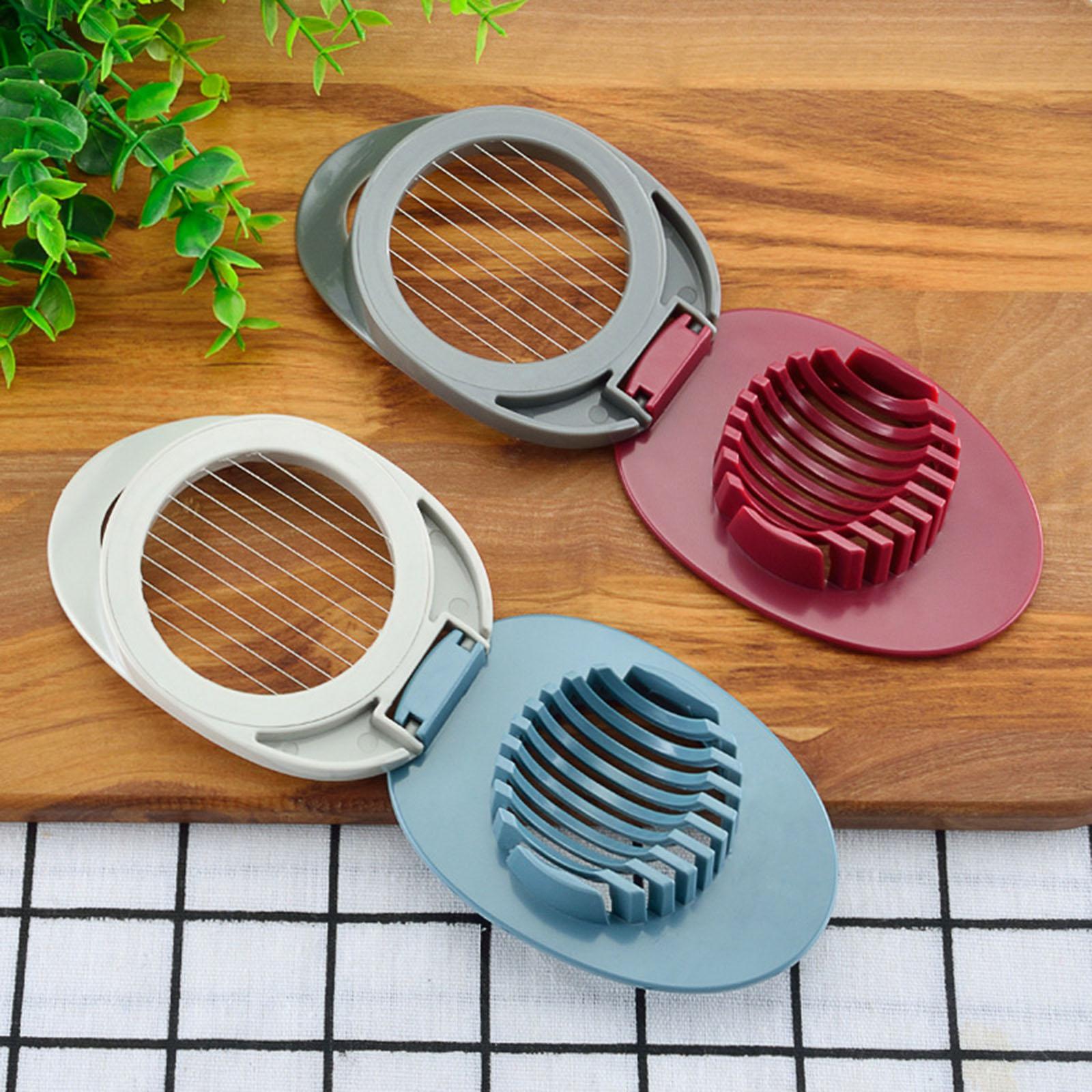StainlessSteel Chopper Section Egg Cutter Wire Slicer Hard Boiled Egg Blue