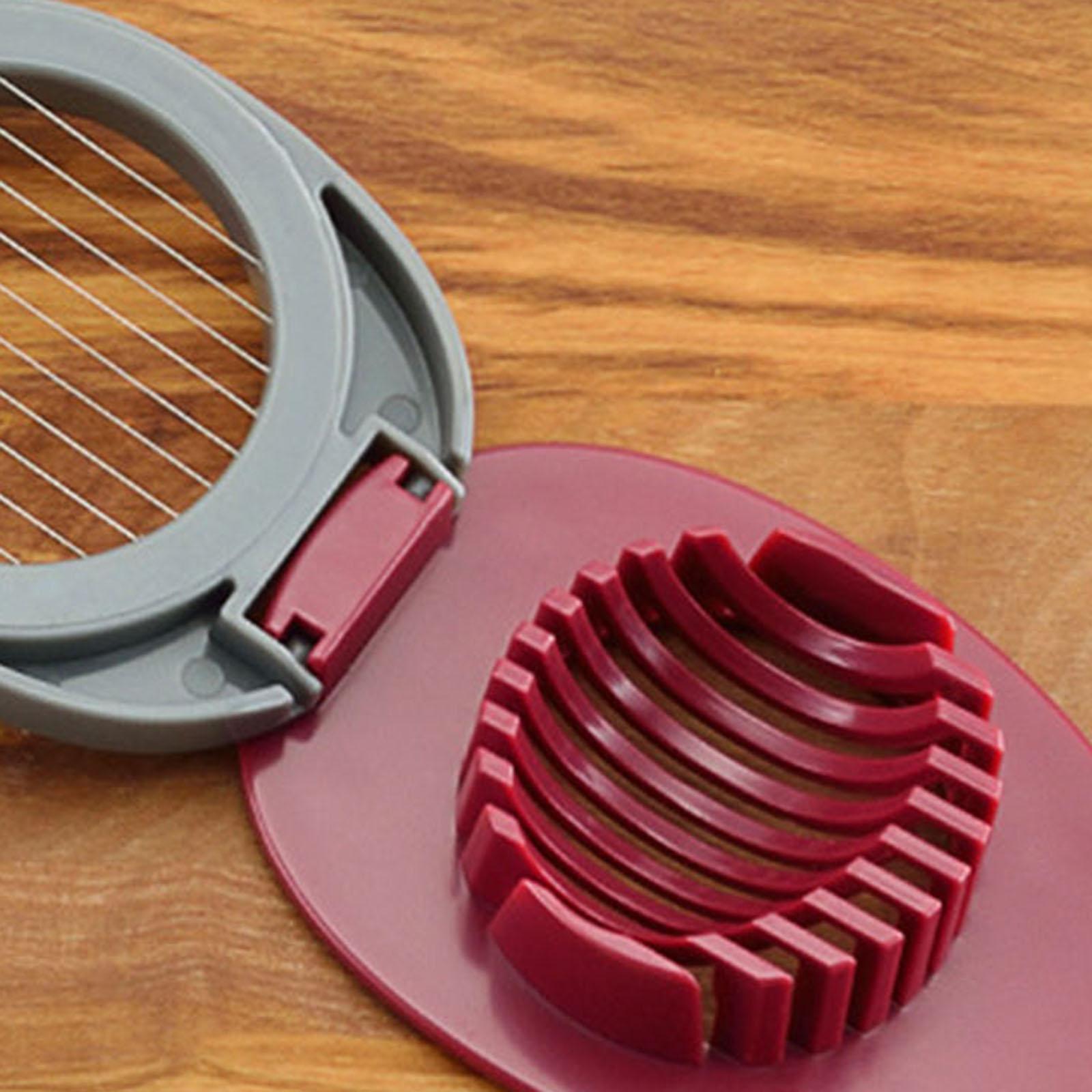 StainlessSteel Chopper Section Egg Cutter Wire Slicer Hard Boiled Egg Red
