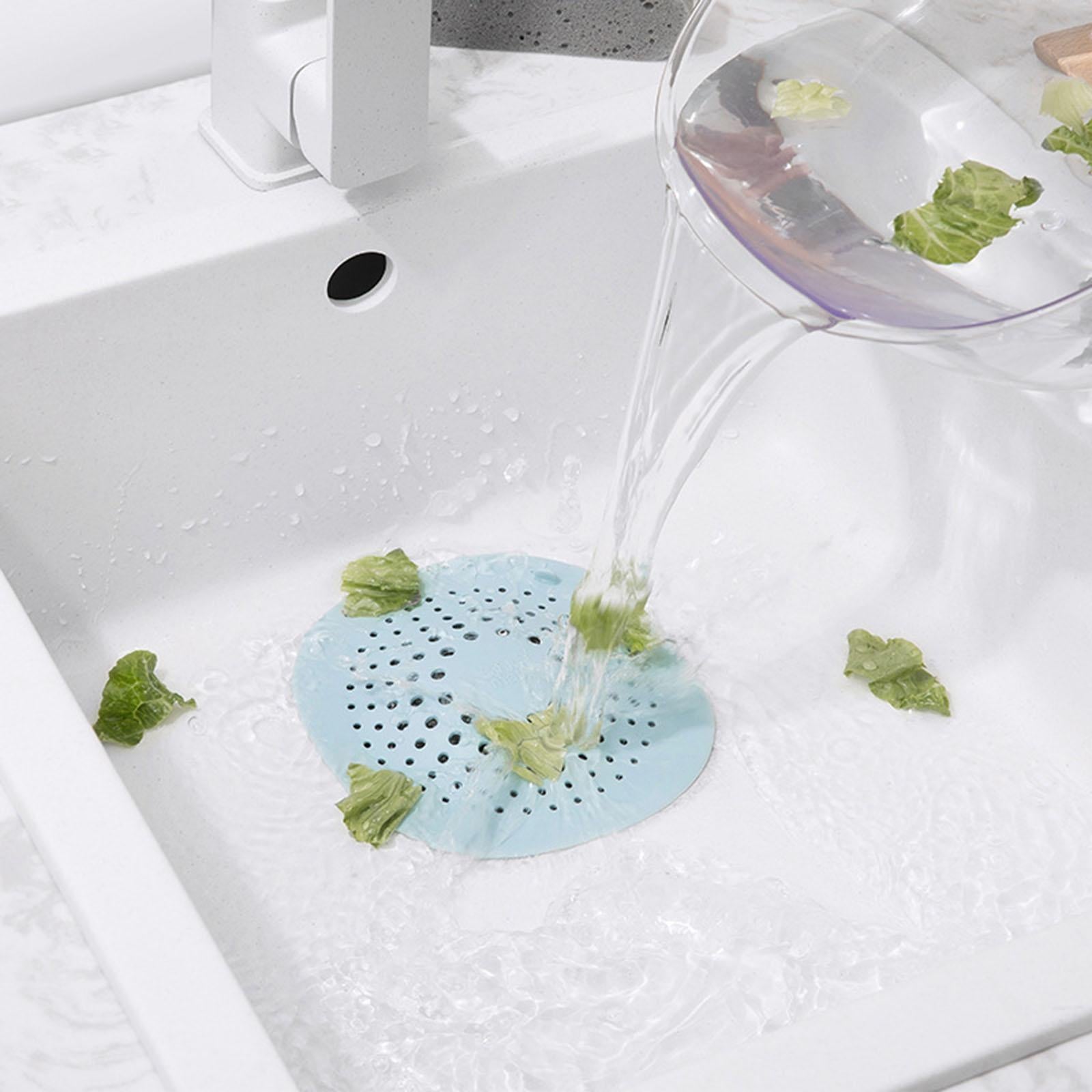Drain Hair Catcher Bath Stopper Sink Strainer Filter Shower Cover Blue