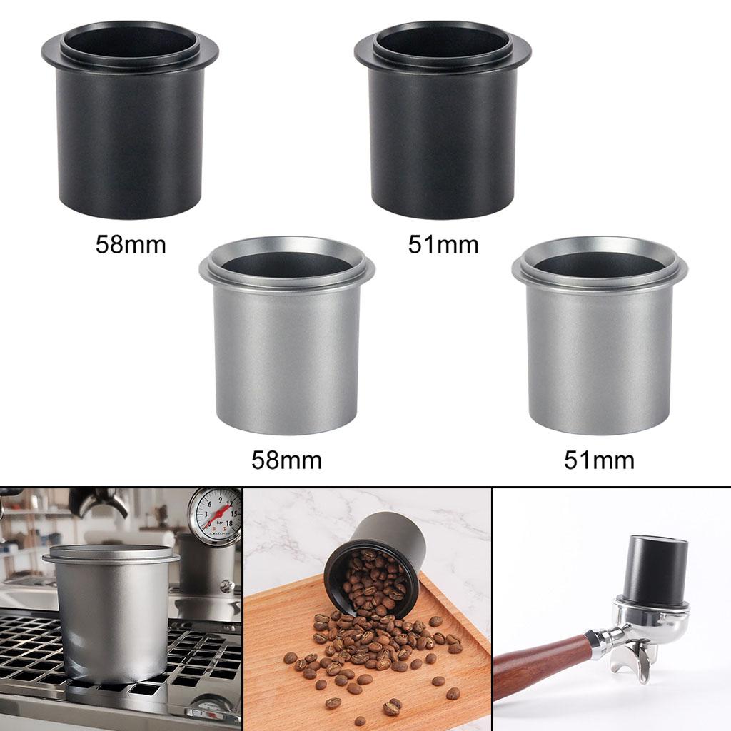Aluminum Alloy Coffee Dosing Cup Sniffing Mug for Espresso Machine DIY Tools 51mm black