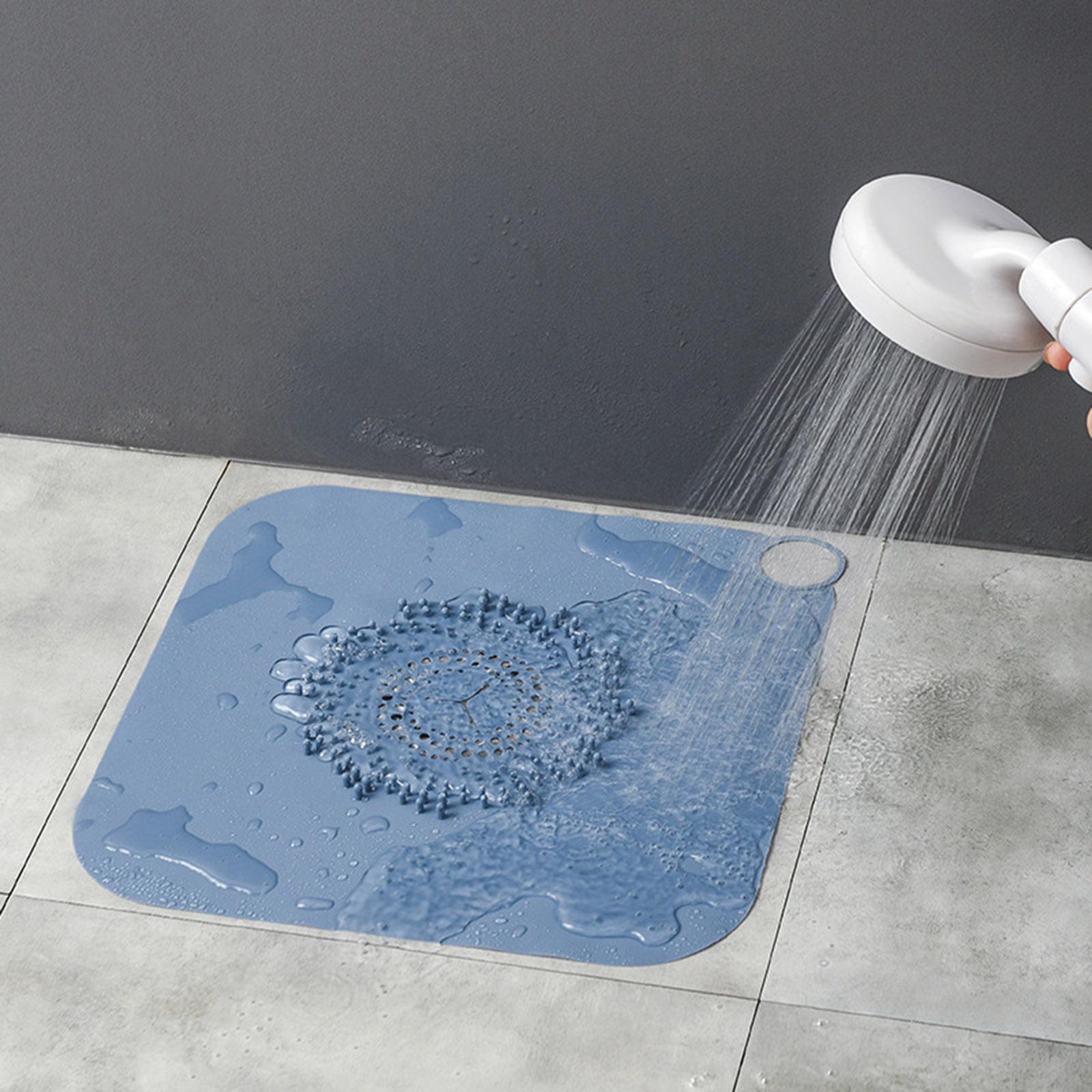 Floor Drain Cover Hair Catcher Floor Drain Pad Bathtub Drain Cover Black