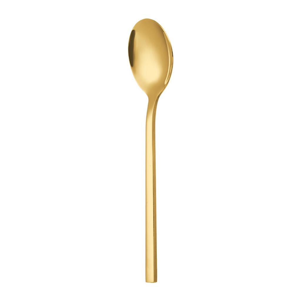 5x Glossy Tableware Cutlery Set Knife Spoon Fork Flatware Gold