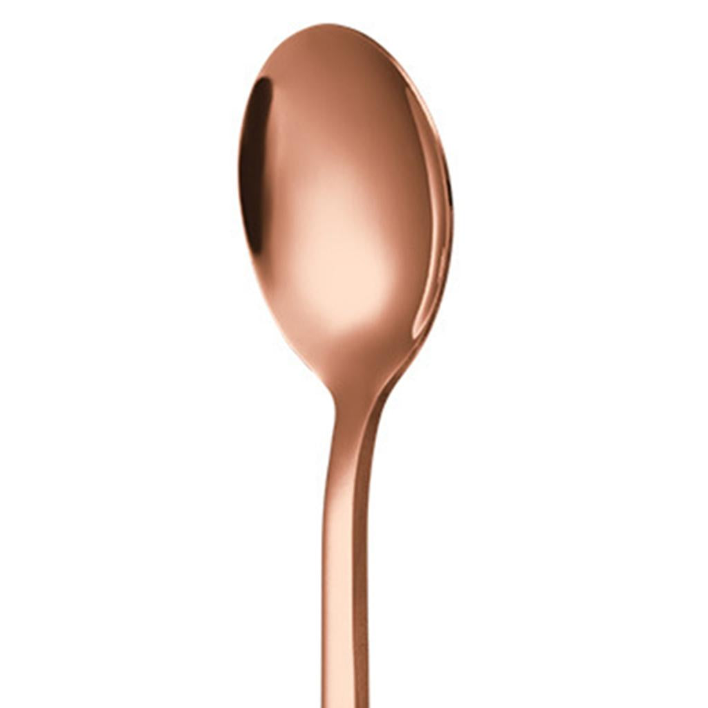 5x Glossy Tableware Cutlery Set Knife Spoon Fork Flatware Rose Gold