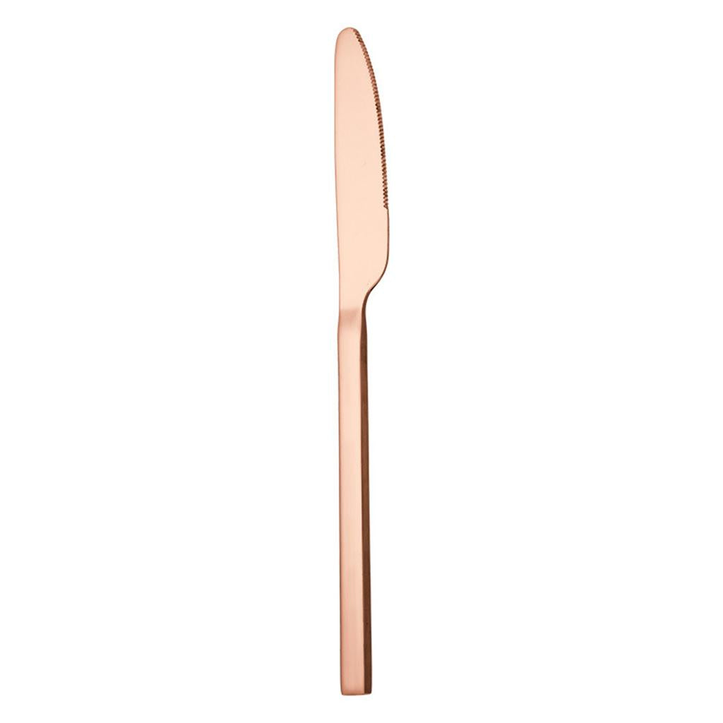 5x Glossy Tableware Cutlery Set Knife Spoon Fork Flatware Rose Gold