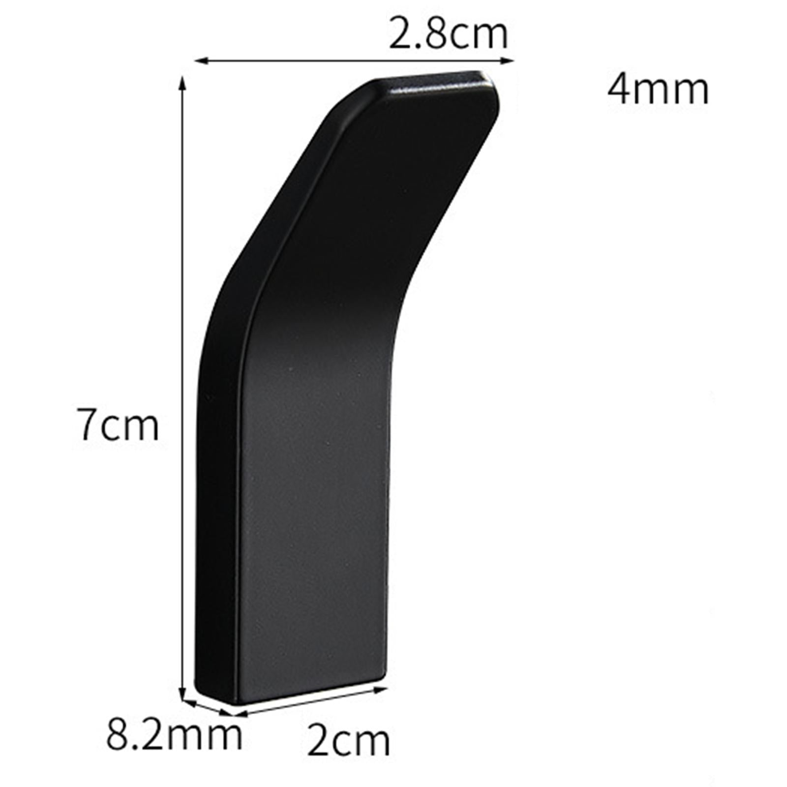5Pcs Wall Hooks Holder Hanging Towel Sticky Hook Home Door Organizer Black