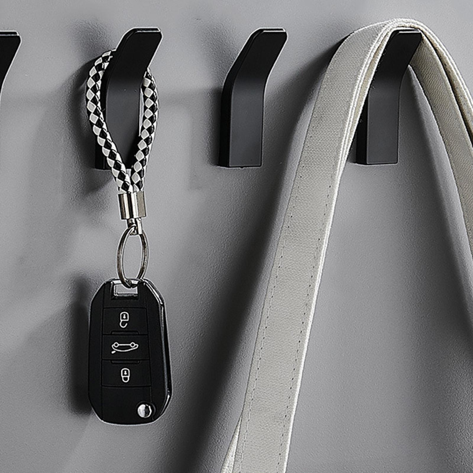 5Pcs Wall Hooks Holder Hanging Towel Sticky Hook Home Door Organizer Black