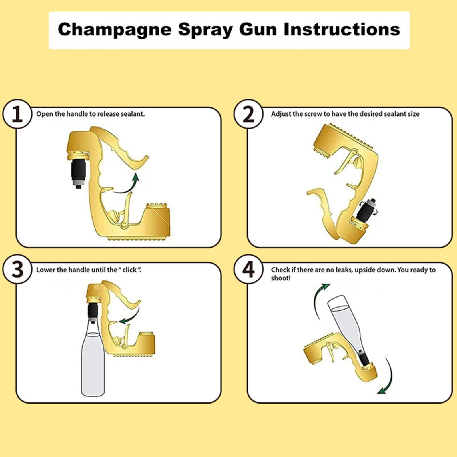 Plastic Champagne Sprayer Gun Beer Wine Stopper Pub Beer Jet Ejector Golden