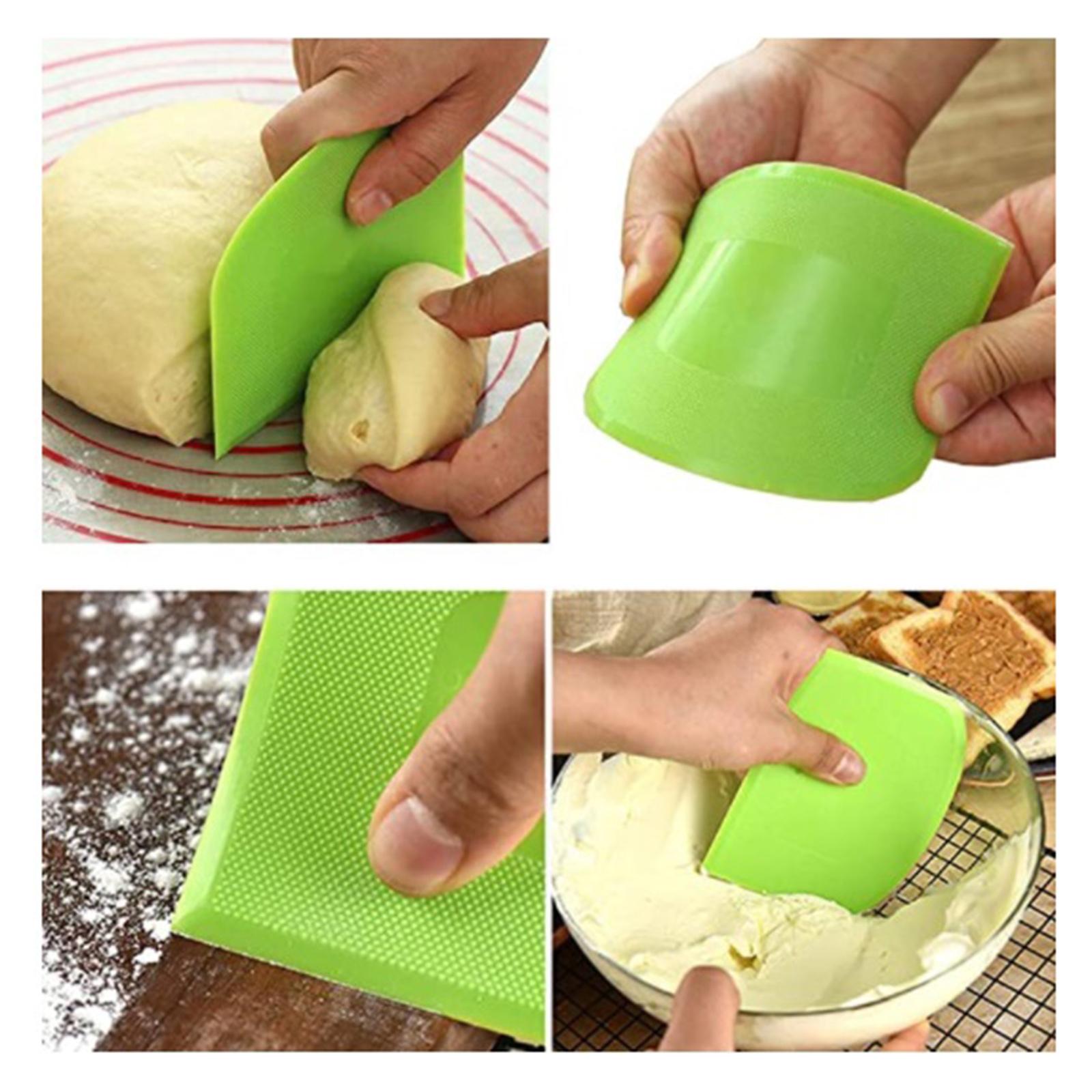Dough Bowl Scraper Bake Kitchen Tools Plastic Pizza Dough Cutter Chopper 2pc