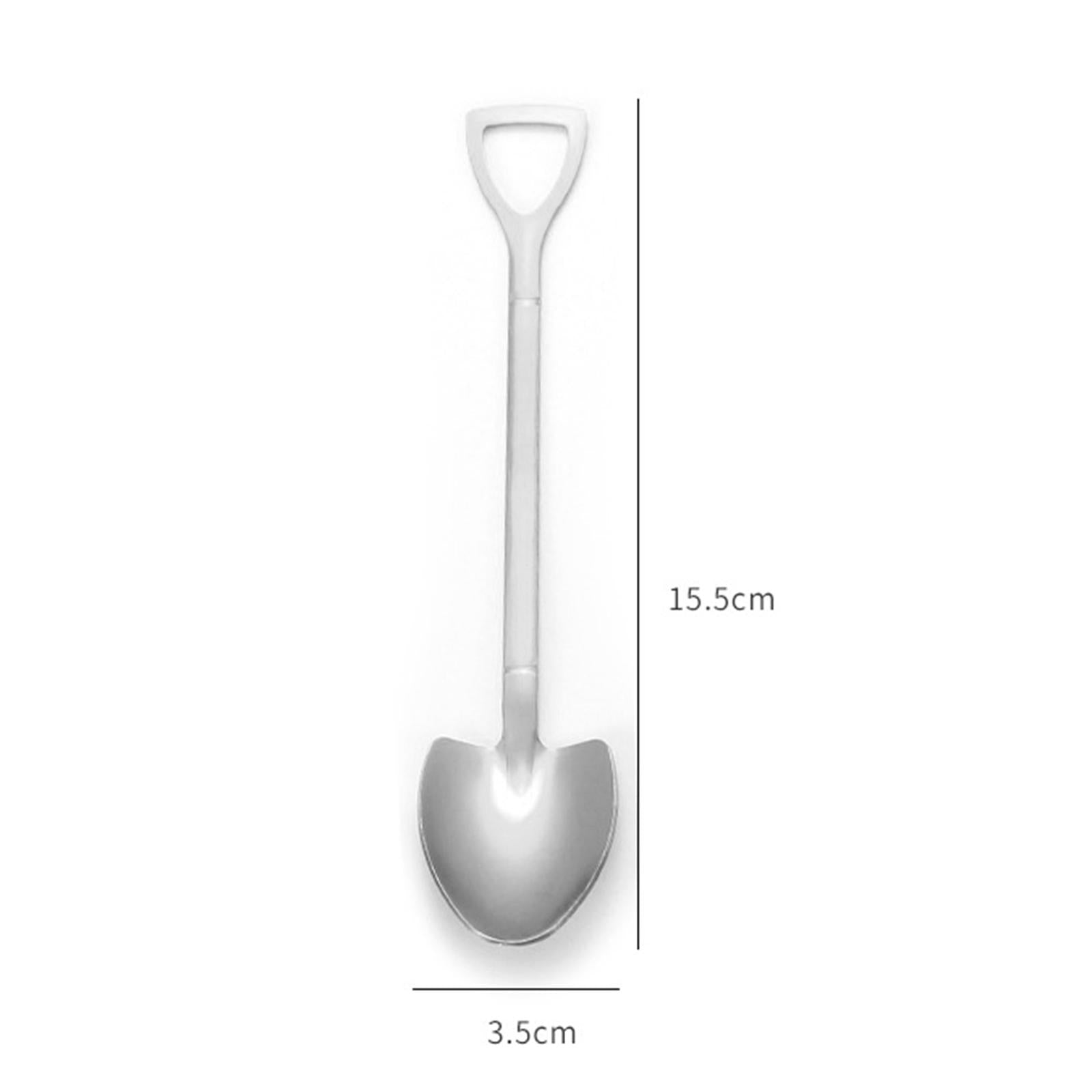 Ice Cream Spoon Coffee Spoon Cutlery Shovel Shape Stirring Scoop Flatware point silver