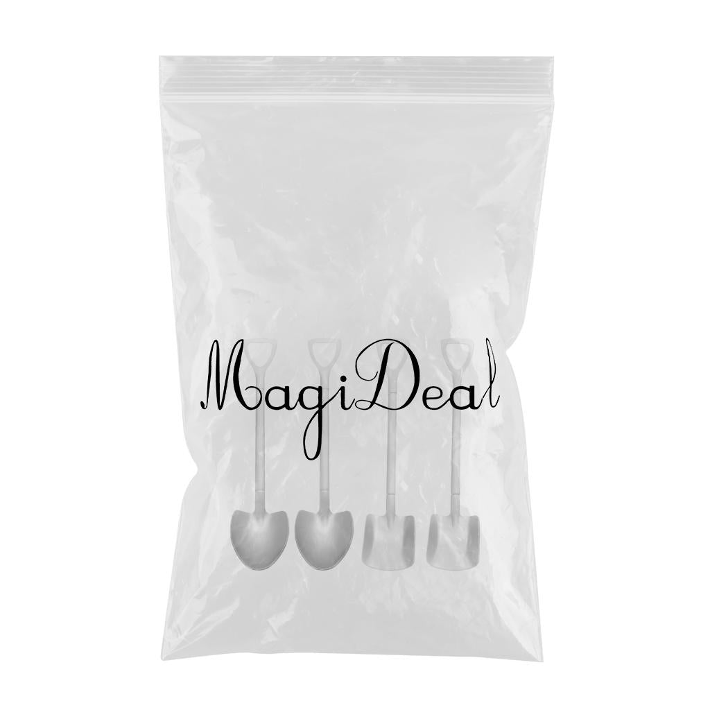Ice Cream Spoon Coffee Spoon Cutlery Shovel Shape Stirring Scoop Flatware pointed flat silver