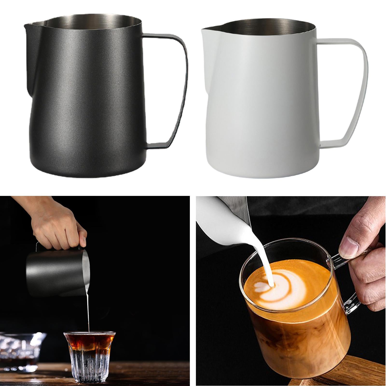 Espresso Milk Frothing Jug Cappuccino Frother Barista Steaming Pitchers Black